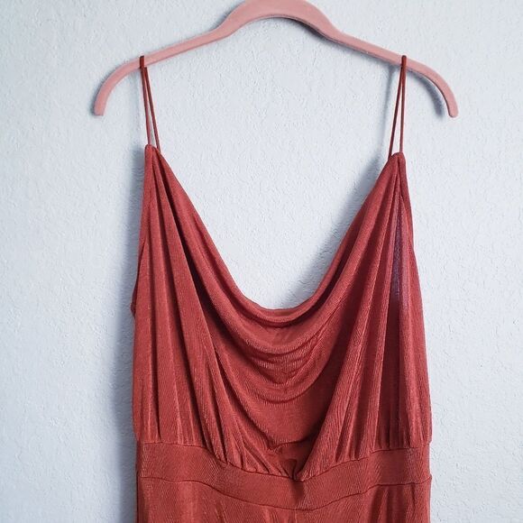 SHEIN Rust Draped Front Cami Jumpsuit - Picture 5 of 8